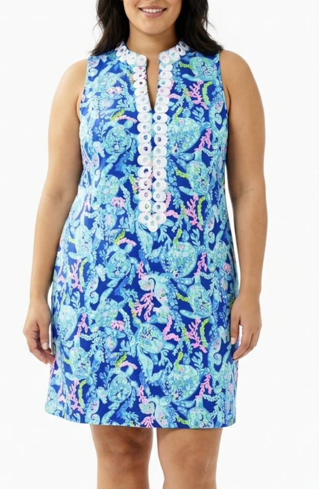 Vestido Jane Shift Corsica BlueTurtle Villa LILLY PULITZER (XL) NUEVO 1