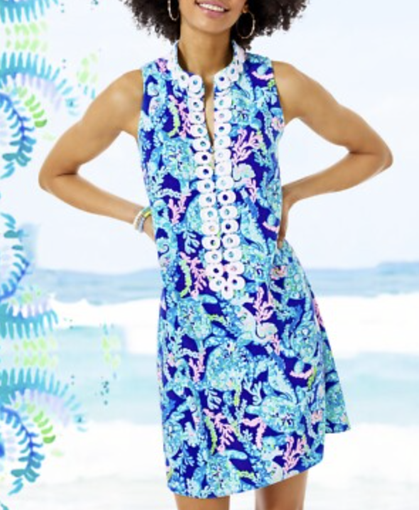 Vestido Jane Shift Corsica BlueTurtle Villa LILLY PULITZER (XL) NUEVO 5