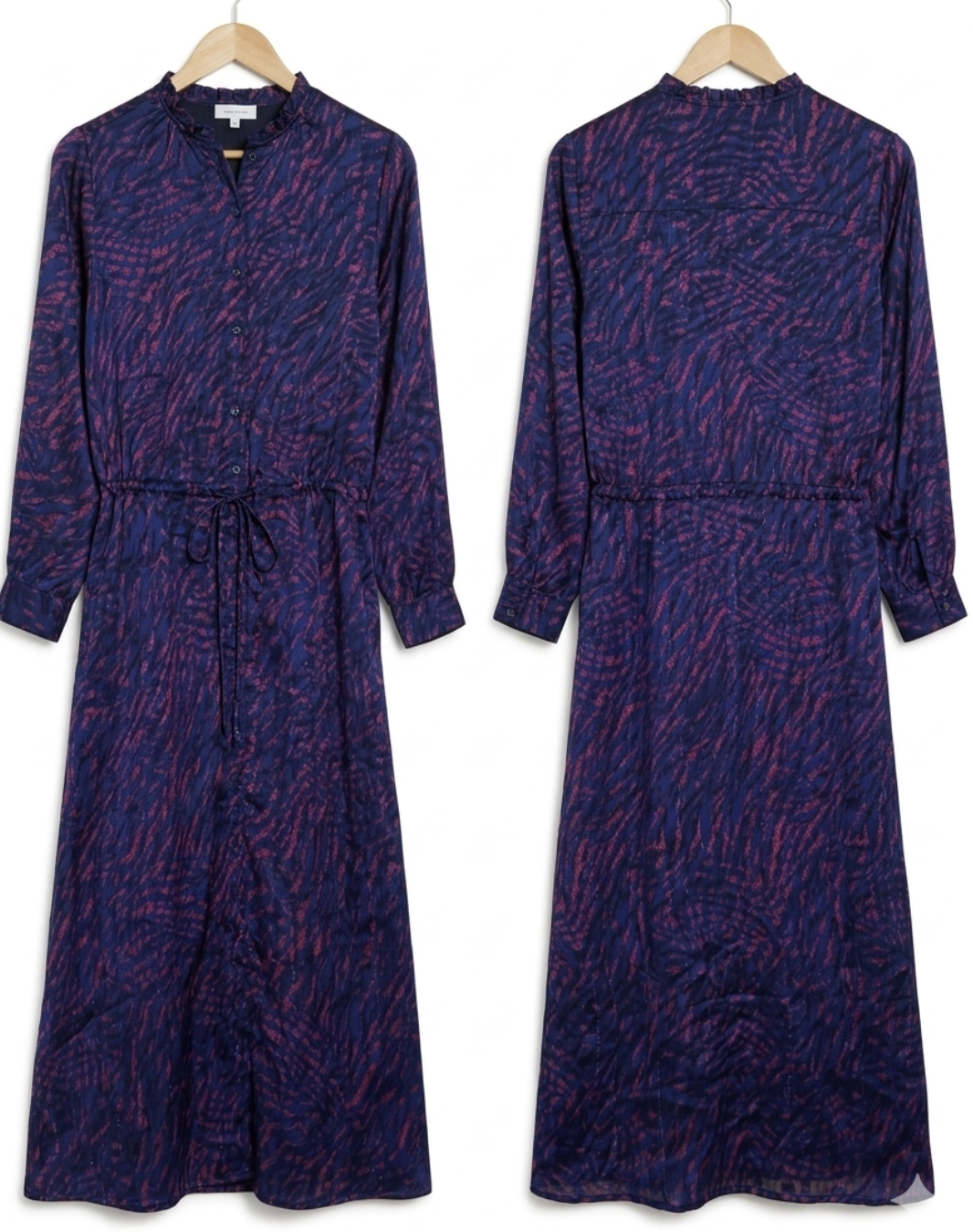 Vestido Maxi Camisero Satinado Plisado PROMOD (S-M) SHOWROOM 3