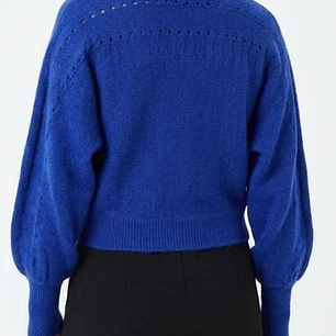 Cardigan Pointelle Open Front Manga Globo 11% Mohair JESSICA SIMPSON (XS)