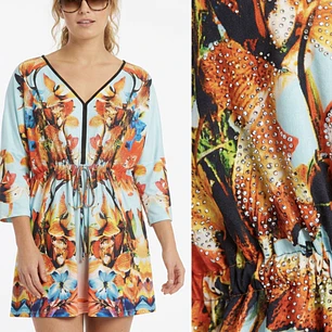 Túnica Draw String Floral Studs AMY BY AMY VERMONT (M-L) NUEVO