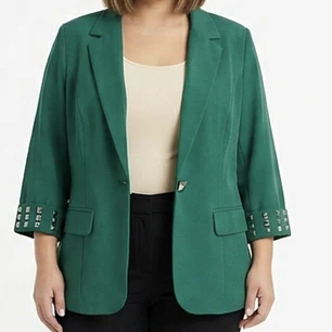 Blazer Entallado Verde Kelly Botón Diseño ROMAN'S (XXL) NUEVO CON ETIQUETAS