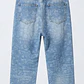 Jeans Tiro Alto Pierna Ancha con Estampado Floral ZARA (36-S) NUEVO CON ETIQUETAS - Miniatura 3