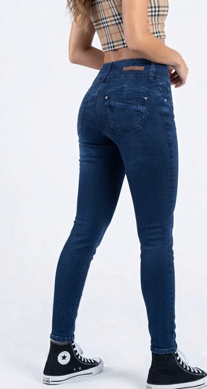Jeans Tiro Alto Push Up Efecto Modelador ELLE (S-36) NUEVO CON ETIQUETAS 3