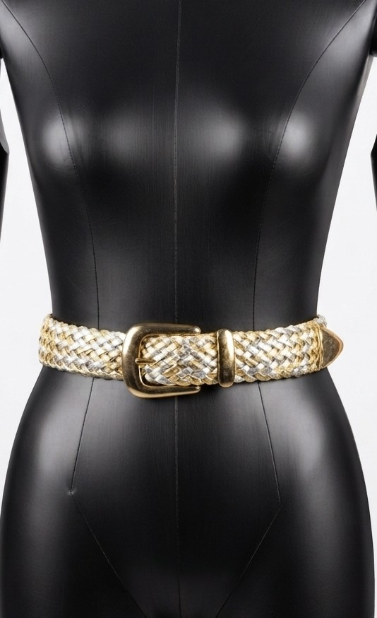 Cinturón Trenzado Dorado y Plateado – Hebilla Dorada NINE WEST 2
