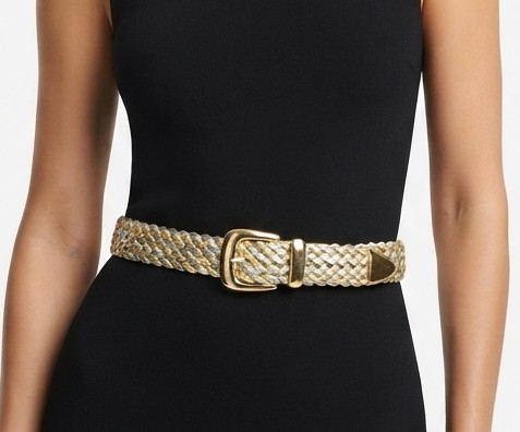 Cinturón Trenzado Dorado y Plateado – Hebilla Dorada NINE WEST 1