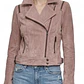 Biker 100% Cuero Gamuza Rosa Ahumado Mangas Desmontables VERO MODA (XS) NUEVO CON ETIQUETAS - Miniatura 1