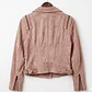Biker 100% Cuero Gamuza Rosa Ahumado Mangas Desmontables VERO MODA (XS) NUEVO CON ETIQUETAS - Miniatura 7