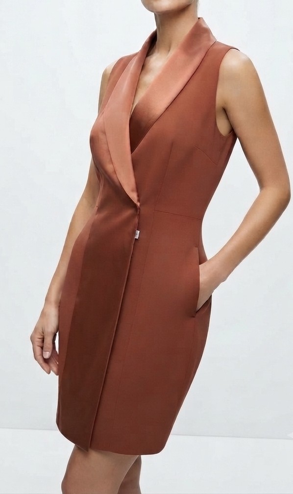 Vestido Estilo Blazer / Tuxedo Sin Mangas TOPSHOP (M-40) NUEVO CON ETIQUETAS 1
