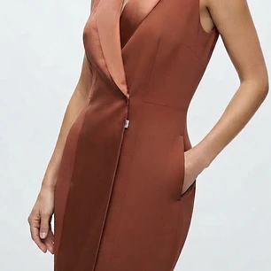 Vestido Estilo Blazer / Tuxedo Sin Mangas TOPSHOP (M-40) NUEVO CON ETIQUETAS