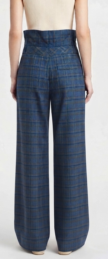 Pantalón de Vestir Azul Pata de Gallo / Escocés TOPSHOP (S-38) NUEVO CON ETIQUETAS 2