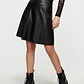 Falda Corte A Tiro Alto Ecocuero SHEIN MOD (XS) NUEVO - Miniatura 1
