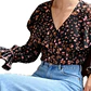 Blusa Floral Con Escote En V y Volantes TOPSHOP (M) NUEVO CON ETIQUETAS - thumbnail 3