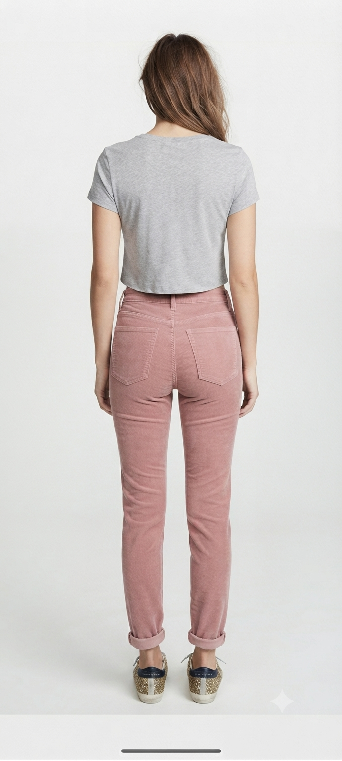 Pantalones Mom Fit de Cotele Rosa Palo TOPSHOP (L-42) NUEVO CON ETIQUETAS 3