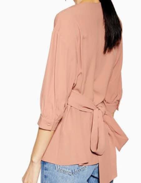 Blusa Escote V Botones y Lazada (Manga 3/4) TOPSHOP (S) NUEVO CON ETIQUETAS 2