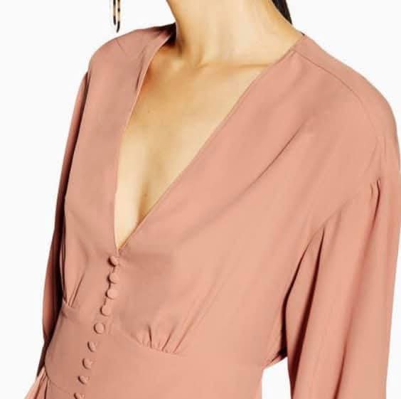Blusa Escote V Botones y Lazada (Manga 3/4) TOPSHOP (S) NUEVO CON ETIQUETAS 3