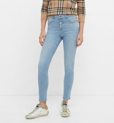 Skinny Jeans Azul Claro Tiro Alto Made in Italy CLOSED (XL-44) NUEVO CON ETIQUETAS 1