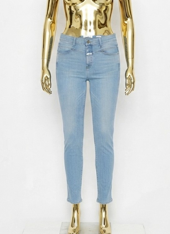 Skinny Jeans Azul Claro Tiro Alto Made in Italy CLOSED (XL-44) NUEVO CON ETIQUETAS 4