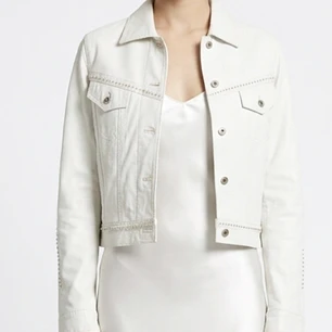 Chaqueta 100% Cuero Diseño Ornamental Western Chic MADE IN ITALY (XS)