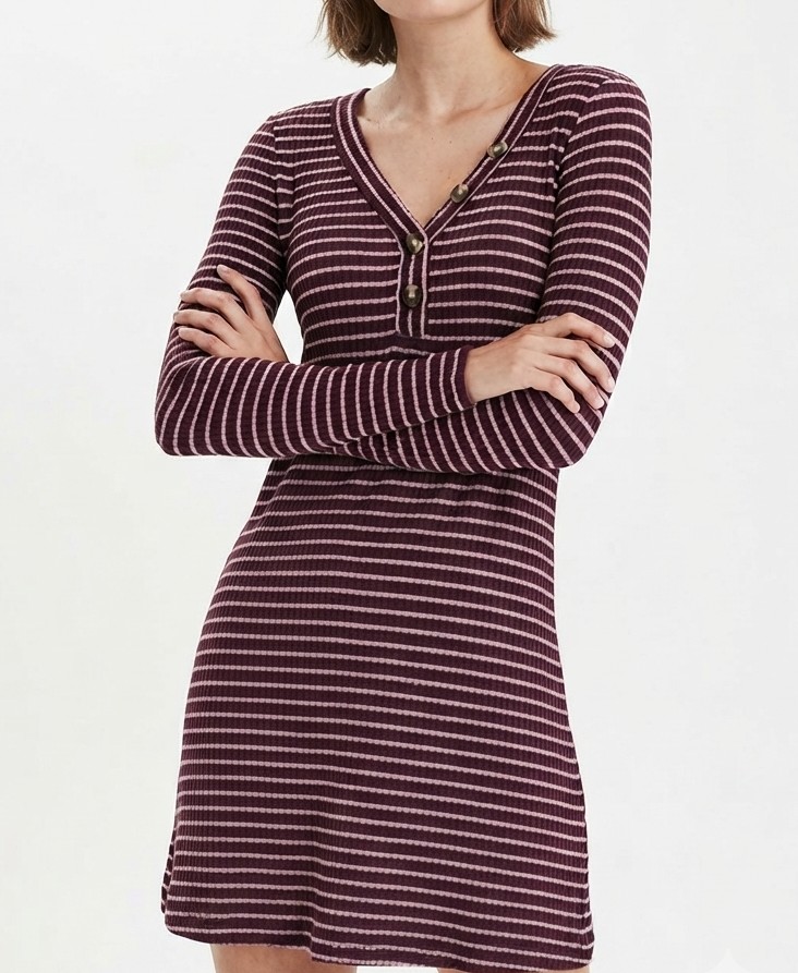 Vestido Manga Larga Estilo Henley AMERICAN EAGLE (M) NUEVO CON ETIQUETAS 1