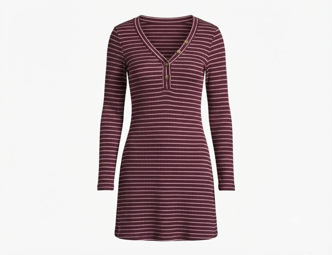 Vestido Manga Larga Estilo Henley AMERICAN EAGLE (M) NUEVO CON ETIQUETAS 2