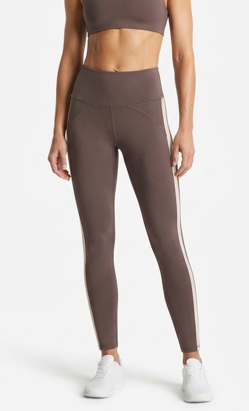 Leggings Deportivo Marrón Taupe con Franja Lateral UNDER ARMOUR (L-42) NUEVO CON ETIQUETAS 1