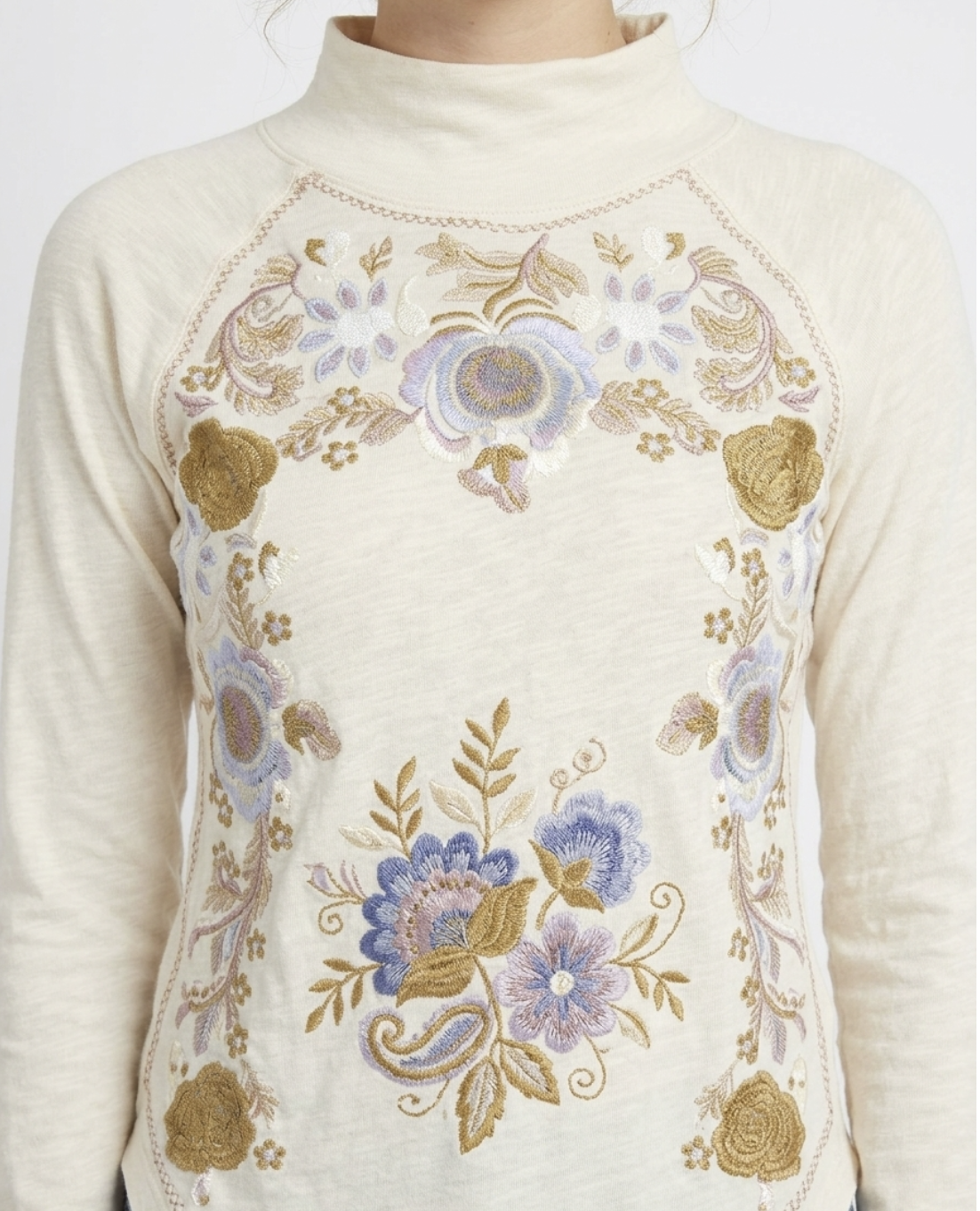 Top Manga Larga 100% Algodón Bordado Disco Rose FREE PEOPLE (S-M) 3