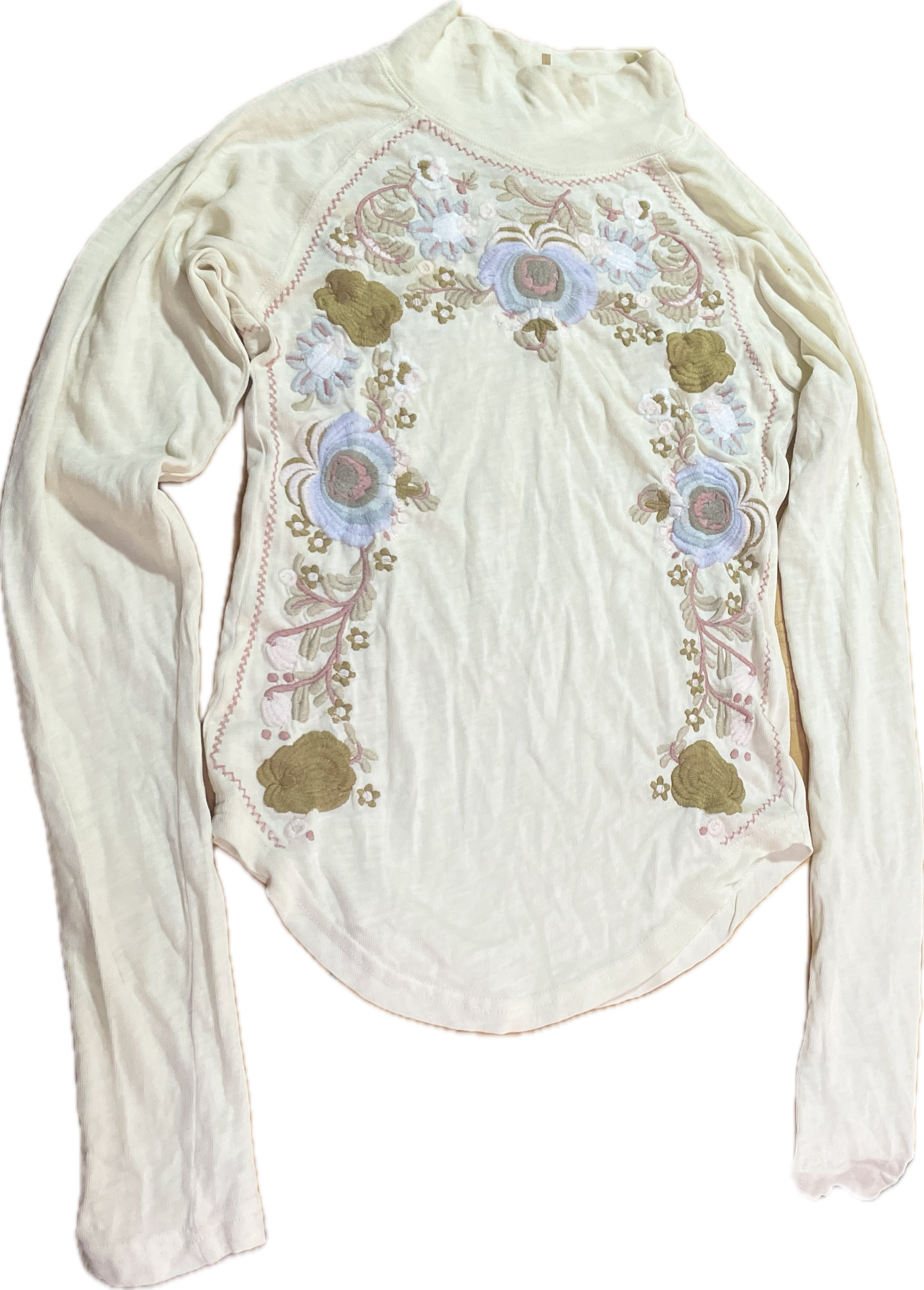 Top Manga Larga 100% Algodón Bordado Disco Rose FREE PEOPLE (S-M) 5