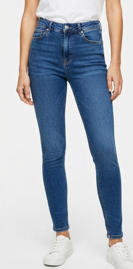 Jamie Skinny Jeans Tiro Alto Azul Medio TOPSHOP (S-36) NUEVO CON ETIQUETAS 1