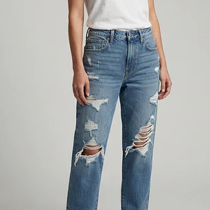 Ultra High-Rise Dad Jeans Con Rasgados HOLLISTER (M-40/42) NUEVO CON ETIQUETAS