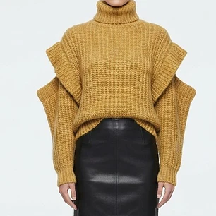 Suéter de Punto Grueso y Detalles Descubiertos en  Hombros TOPSHOP (L) NUEVO CON ETIQUETAS