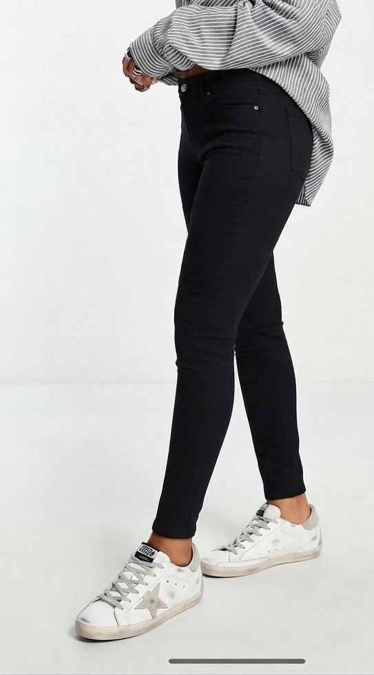 Jeans Leigh Tiro Medio-Alto Skinny Negro TOPSHOP (S-36) NUEVO CON ETIQUETAS 2
