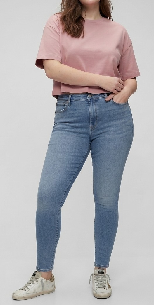 Skinny Jeans Azul Medio Tono Lavado TOPSHOP (L-44)  3
