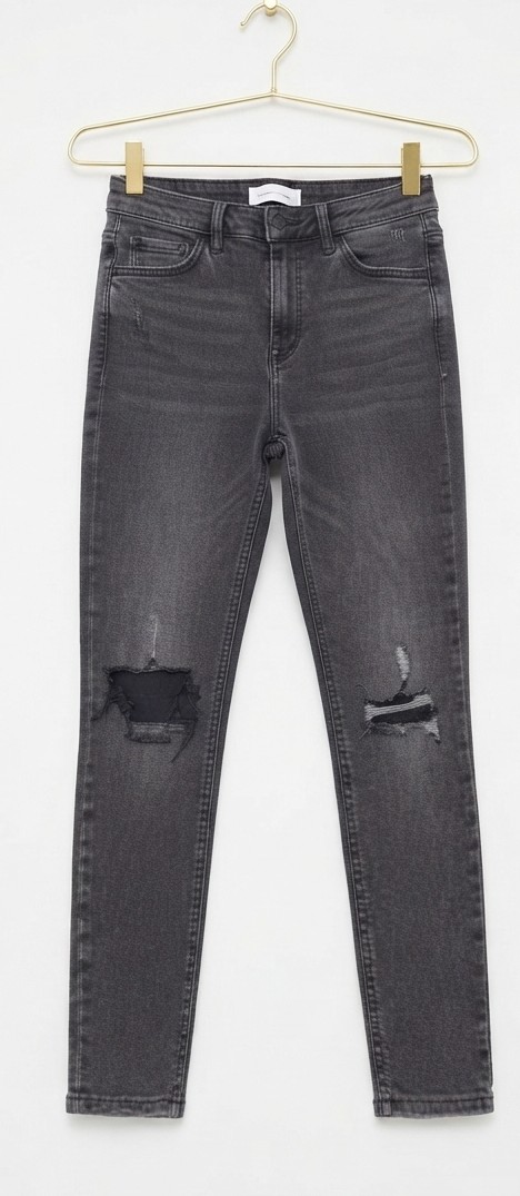  Skinny Jeans Gris Lavado con Roturas en Rodillas TOPSHOP (S-36)  3