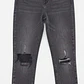  Skinny Jeans Gris Lavado con Roturas en Rodillas TOPSHOP (S-36)  - Miniatura 3