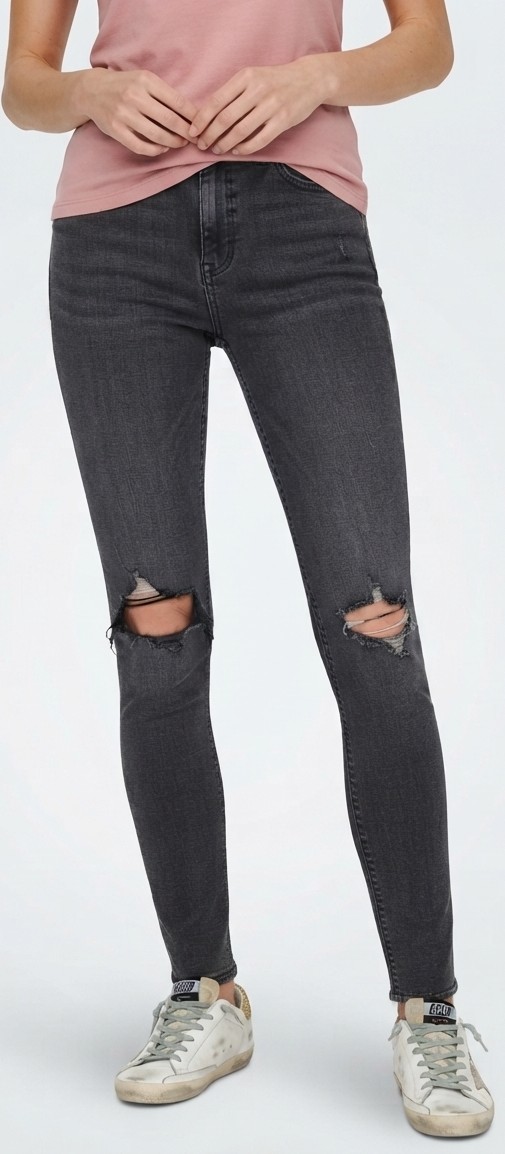  Skinny Jeans Gris Lavado con Roturas en Rodillas TOPSHOP (S-36)  1