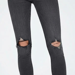  Skinny Jeans Gris Lavado con Roturas en Rodillas TOPSHOP (S-36) 