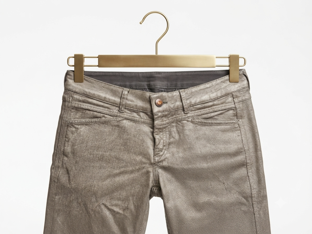 Pantalón Metalizado Bronce (Con Detalle) CLOSED (L-42) NUEVO CON ETIQUETAS 3