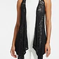 Chaleco Gilet Asimétrico Drapeado con Encaje y Espalda Racerback 2B BEBE (S) NUEVO CON ETIQUETAS - Miniatura 3
