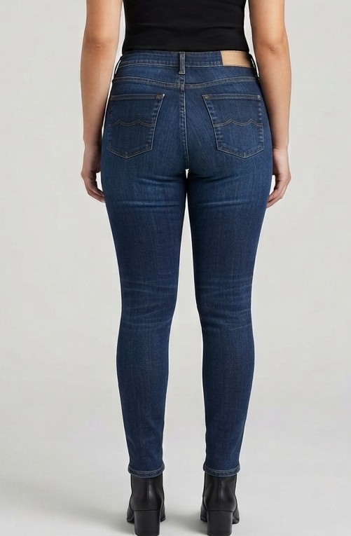 Skinny Jeans Tiro Medio en Lavado Azul Oscuro AMERICAN EAGLE (L-42) NUEVO CON ETIQUETAS 2