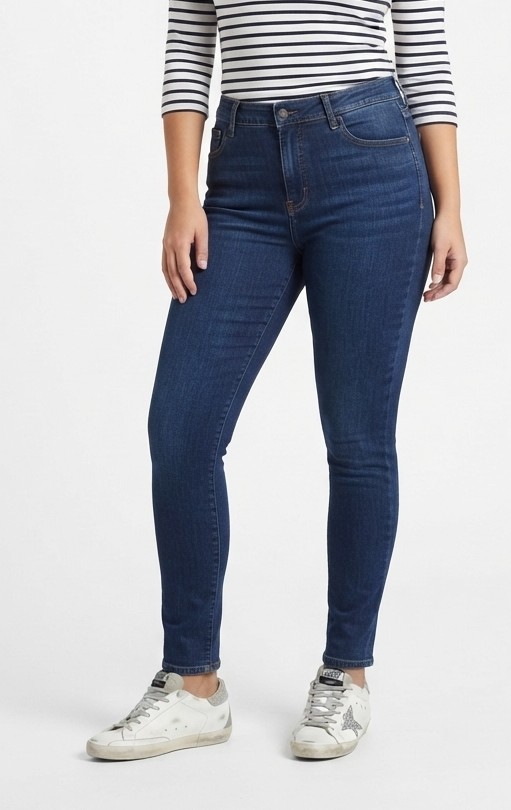 Skinny Jeans Tiro Medio en Lavado Azul Oscuro AMERICAN EAGLE (L-42) NUEVO CON ETIQUETAS 3