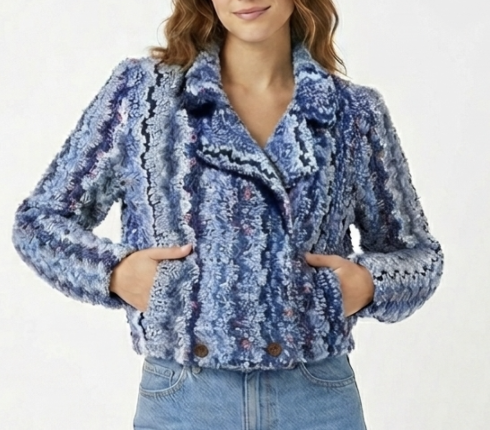 Cardigan Cropped Estilo Boucle Texturizado IT'S MAGIC BY TONY GARMENTS (S) TRUE VINTAGE  1