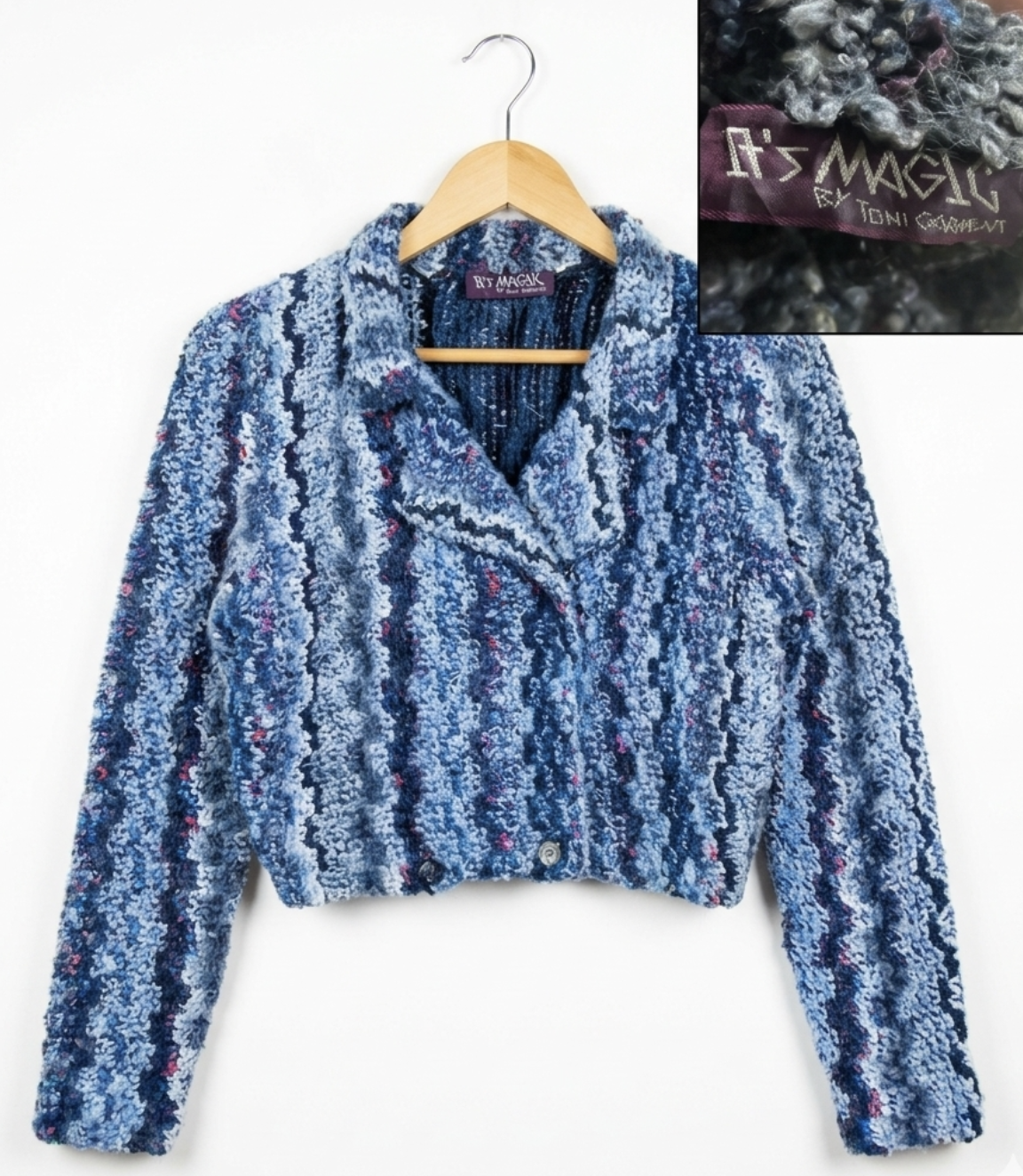 Cardigan Cropped Estilo Boucle Texturizado IT'S MAGIC BY TONY GARMENTS (S) TRUE VINTAGE  7
