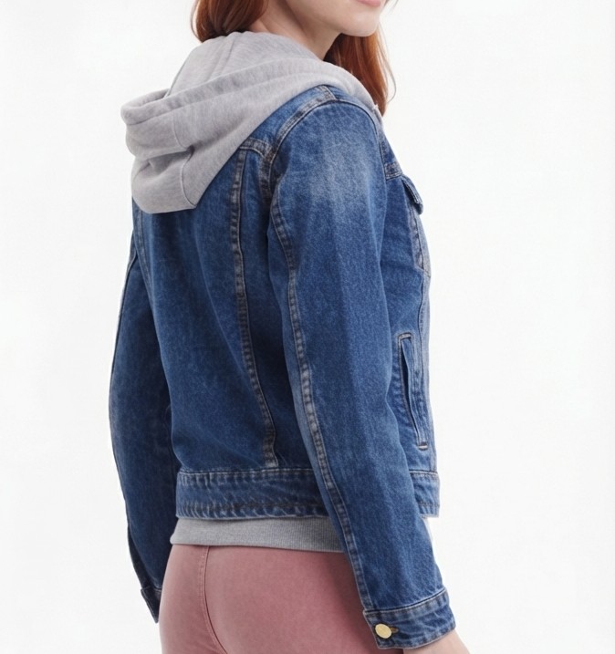 Chaqueta Denim Efecto Sudadera con Capucha y Parche de Ojo DESIGUAL (S) NUEVO CON ETIQUETAS 4