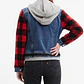 Chaqueta Denim Híbrida con Mangas de Cuadros y Capucha DESIGUAL (S) NUEVO CON ETIQUETAS - Miniatura 3