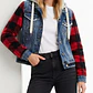 Chaqueta Denim Híbrida con Mangas de Cuadros y Capucha DESIGUAL (S) NUEVO CON ETIQUETAS - Miniatura 1