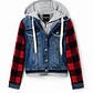 Chaqueta Denim Híbrida con Mangas de Cuadros y Capucha DESIGUAL (S) NUEVO CON ETIQUETAS - Miniatura 2