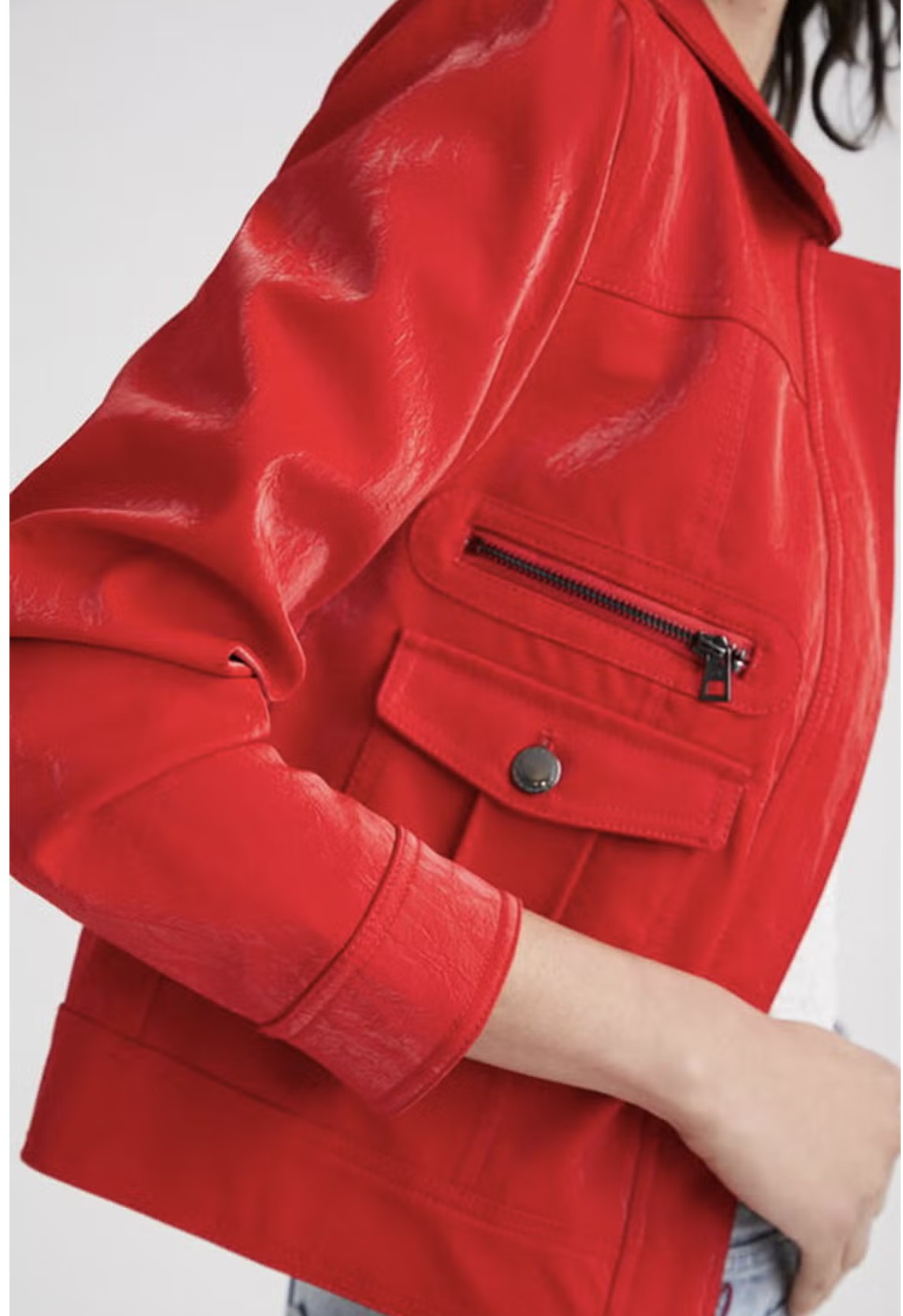 Chaqueta Biker de Efecto Piel con Bolsillos Utility DESIGUAL (XS) NUEVO CON ETIQUETAS 3