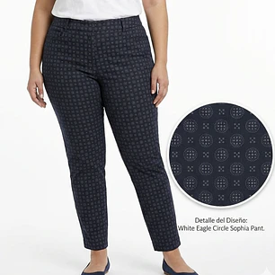 Pantalón Algodón Stretch Estampado Circle Sophia WHITE EAGLE (XL) NUEVO CON ETIQUETAS