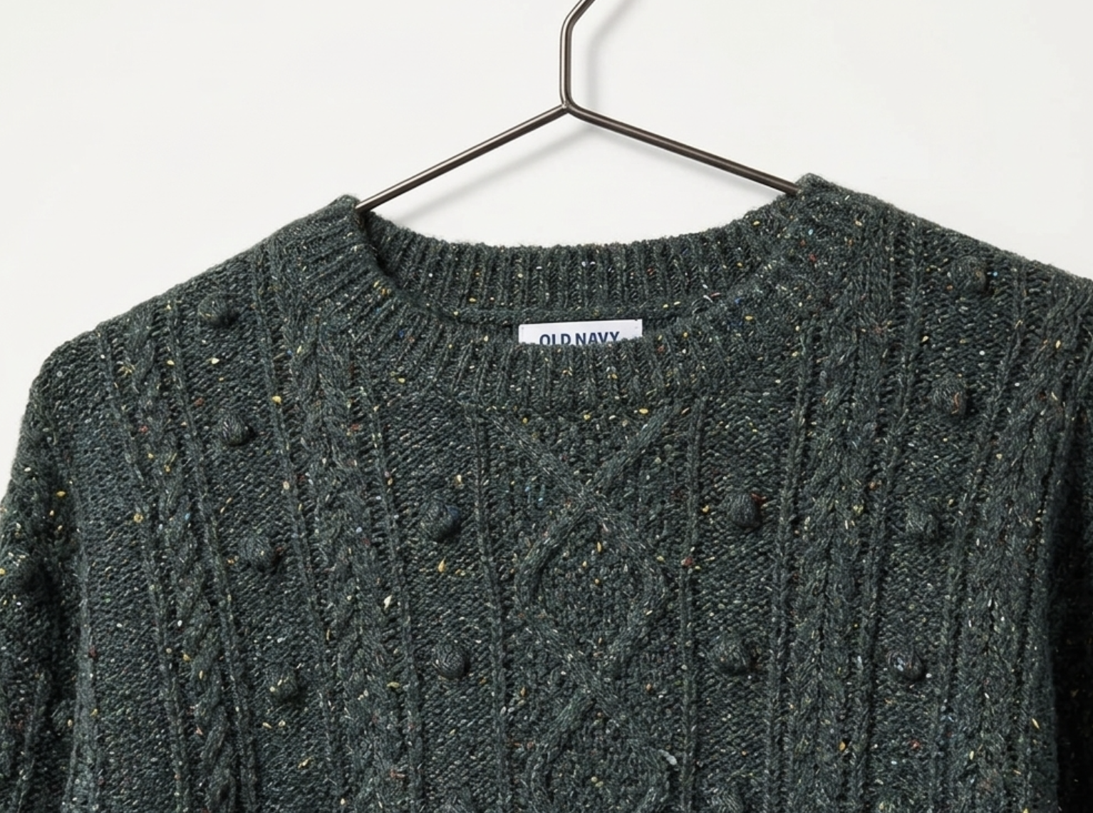 Suéter Tweed Cable-Knit Diseño Mangas 5% Lana OLD NAVY  (XL-XXL) NUEVO CON ETIQUETAS 3